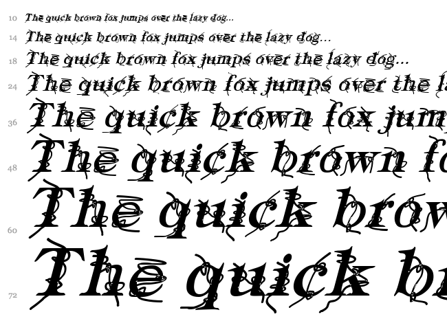 Typography Ties font waterfall